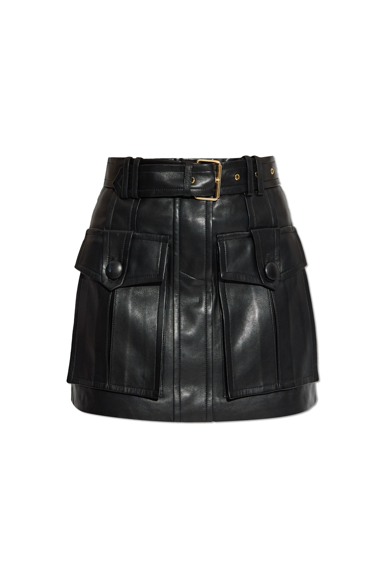 スカート BALMAIN Women Skirts CF1LC225SD29 Black Black Short leather skirt Balmain - Vitkac AS
